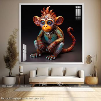 file tranh con giap tuoi khi than decor 260