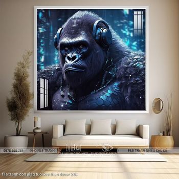 file tranh con giap tuoi khi than decor 261