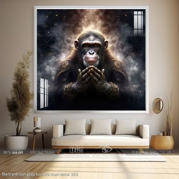 file tranh con giap tuoi khi than decor 263