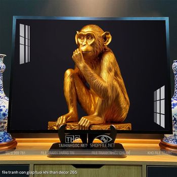 file tranh con giap tuoi khi than decor 265