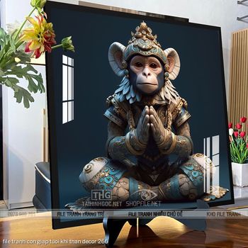 file tranh con giap tuoi khi than decor 266