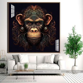 file tranh con giap tuoi khi than decor 269