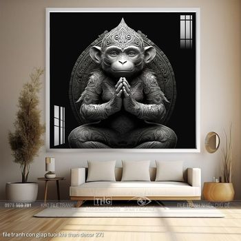 file tranh con giap tuoi khi than decor 271