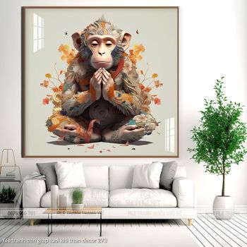 file tranh con giap tuoi khi than decor 273