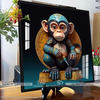 file tranh con giap tuoi khi than decor 275