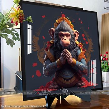 file tranh con giap tuoi khi than decor 276