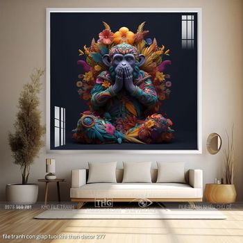 file tranh con giap tuoi khi than decor 277