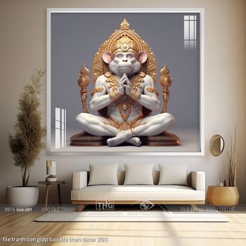 file tranh con giap tuoi khi than decor 280