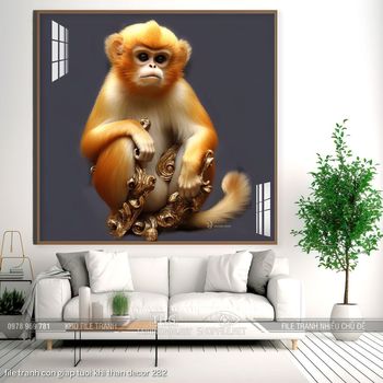 file tranh con giap tuoi khi than decor 282