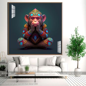 file tranh con giap tuoi khi than decor 285