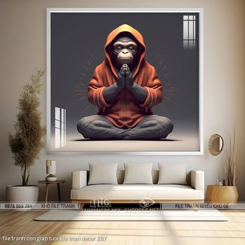 file tranh con giap tuoi khi than decor 287