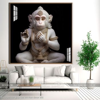 file tranh con giap tuoi khi than decor 291