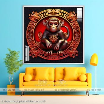 file tranh con giap tuoi khi than decor 293