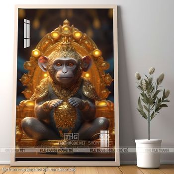 file tranh con giap tuoi khi than decor 296