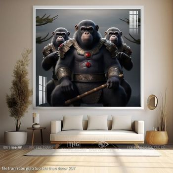 file tranh con giap tuoi khi than decor 297