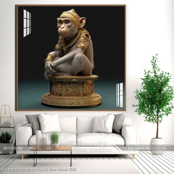 file tranh con giap tuoi khi than decor 298