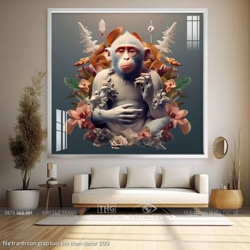 file tranh con giap tuoi khi than decor 299