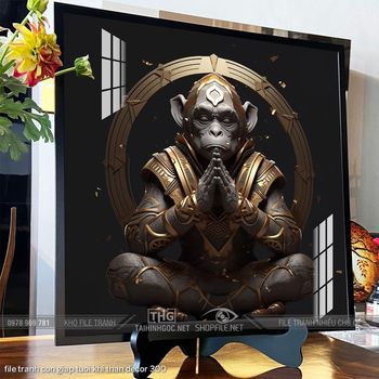 file tranh con giap tuoi khi than decor 300