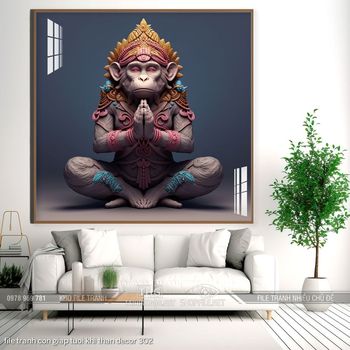 file tranh con giap tuoi khi than decor 302