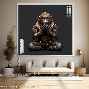 file tranh con giap tuoi khi than decor 304