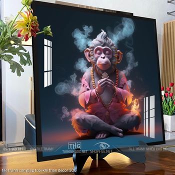 file tranh con giap tuoi khi than decor 306