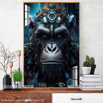 file tranh con giap tuoi khi than decor 307