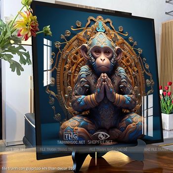 file tranh con giap tuoi khi than decor 316