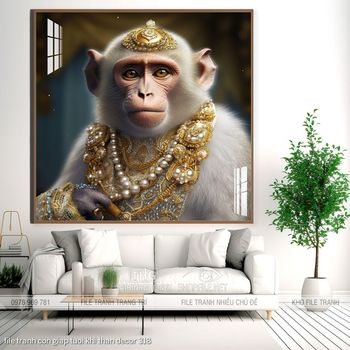 file tranh con giap tuoi khi than decor 318