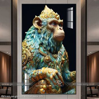 file tranh con giap tuoi khi than decor 321