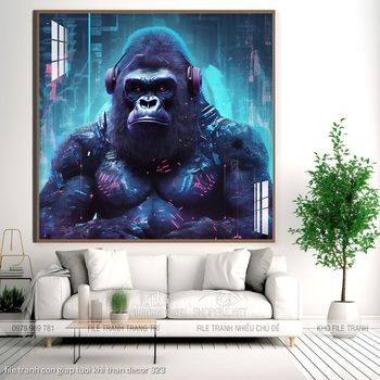 file tranh con giap tuoi khi than decor 323