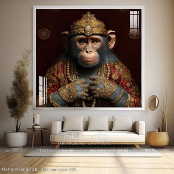 file tranh con giap tuoi khi than decor 325