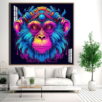 file tranh con giap tuoi khi than decor 339