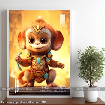 file tranh con giap tuoi khi than decor 340