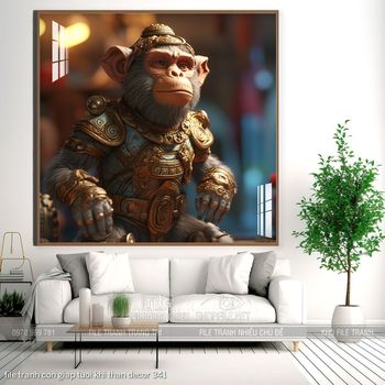 file tranh con giap tuoi khi than decor 341