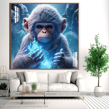 file tranh con giap tuoi khi than decor 344