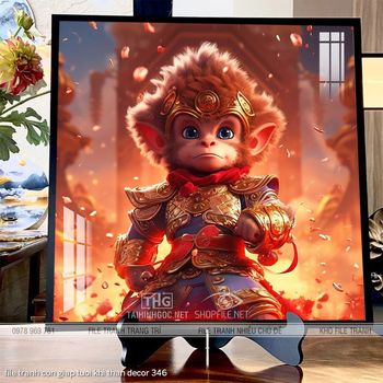 file tranh con giap tuoi khi than decor 346