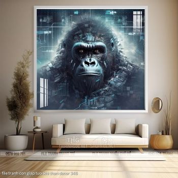 file tranh con giap tuoi khi than decor 348