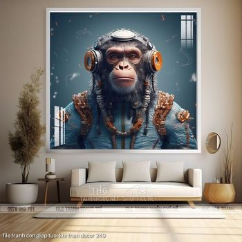 file tranh con giap tuoi khi than decor 349