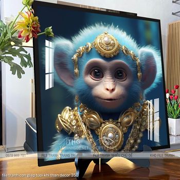 file tranh con giap tuoi khi than decor 350