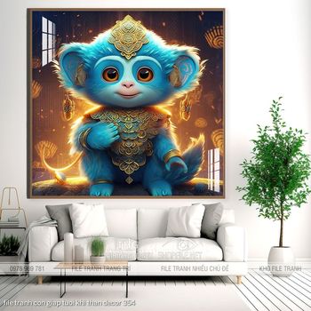 file tranh con giap tuoi khi than decor 354