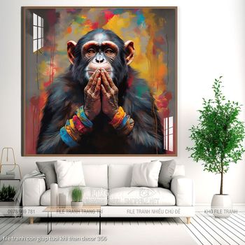 file tranh con giap tuoi khi than decor 356