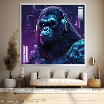 file tranh con giap tuoi khi than decor 357