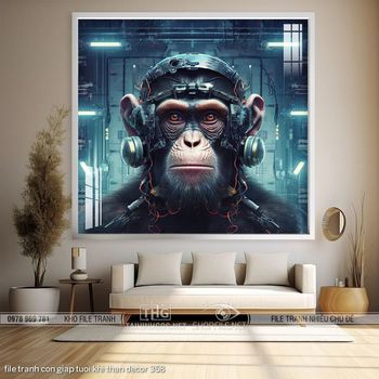 file tranh con giap tuoi khi than decor 358