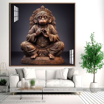 file tranh con giap tuoi khi than decor 362