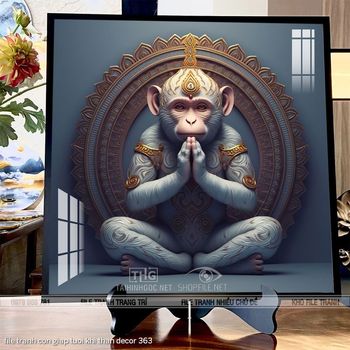 file tranh con giap tuoi khi than decor 363