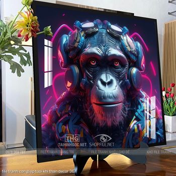 file tranh con giap tuoi khi than decor 367