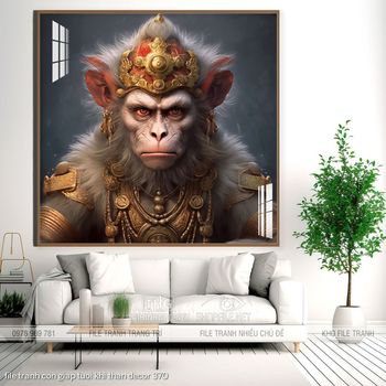 file tranh con giap tuoi khi than decor 370