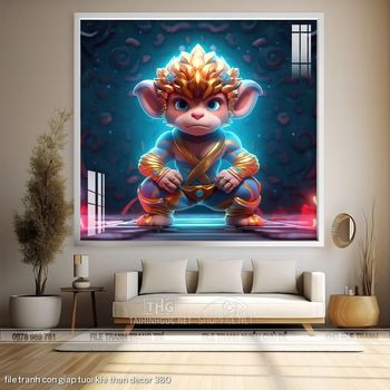 file tranh con giap tuoi khi than decor 380