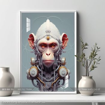 file tranh con giap tuoi khi than decor 381