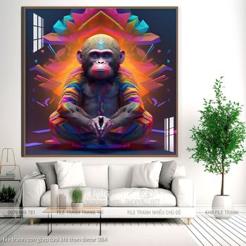 file tranh con giap tuoi khi than decor 384